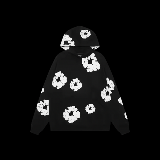 Flower Black Hoodie